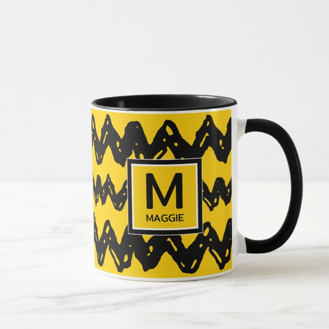 Charlie Brown Zig Zag  | Add Your Initial & Name Mug (Right)