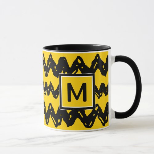 Charlie Brown Zig Zag Pattern  Add Your Monogram Mug
