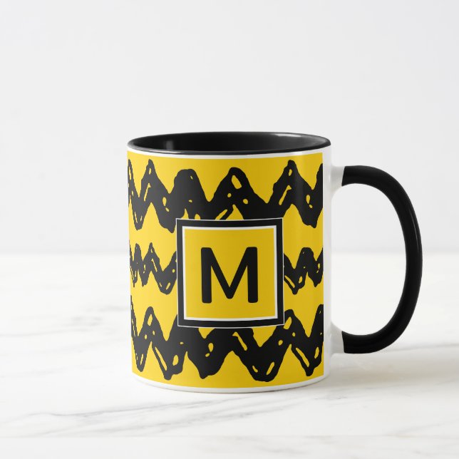 Charlie Brown Zig Zag Pattern | Add Your Monogram Mug (Right)