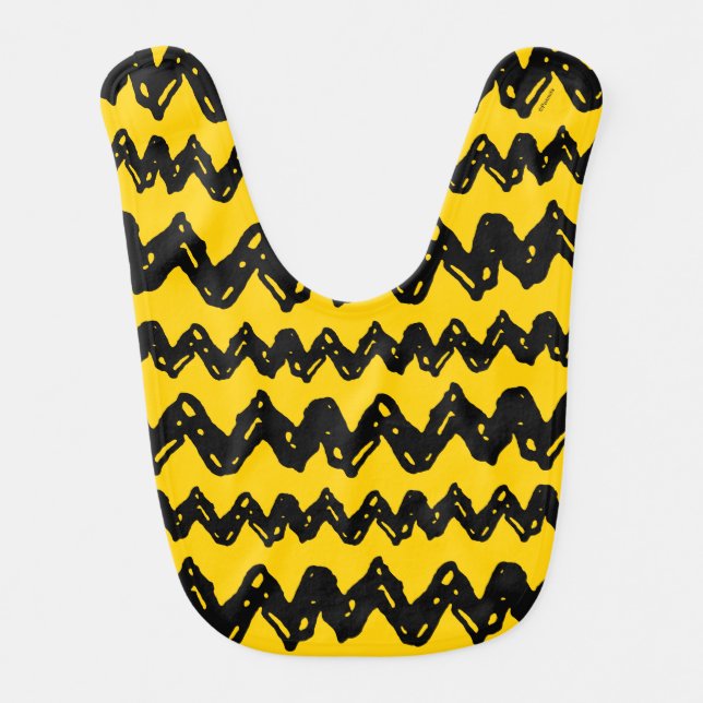 Charlie Brown Zig Zag Pattern Baby Bib (Front)