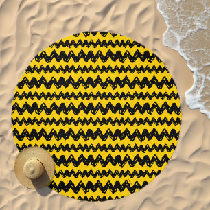 Charlie Brown Zig Zag Pattern Beach Towel
