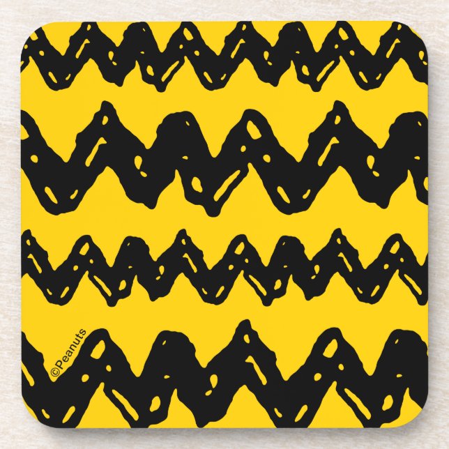 Charlie Brown Zig Zag Pattern Beverage Coaster (Front)