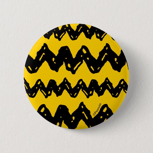 Charlie Brown Zig Zag Pattern Button (Front)