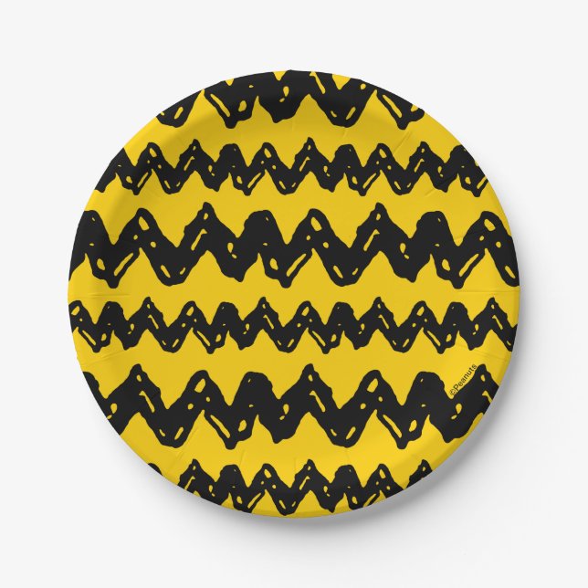 Charlie Brown Zig Zag Pattern Paper Plates (Front)