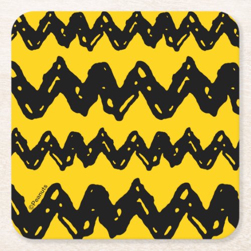 Charlie Brown Zig Zag Pattern Square Paper Coaster