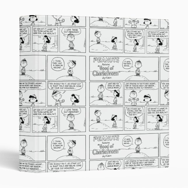 Charlie Brown's Memories At The Pitcher's Mound 3 Ring Binder (Front/Spine)