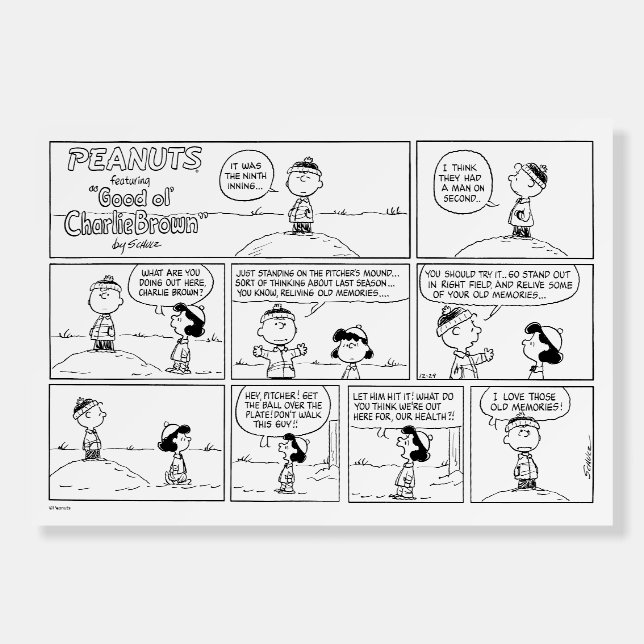 Charlie Brown's Memories At The Pitcher's Mound Foam Board (Front)