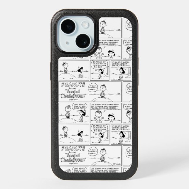 Charlie Brown's Memories At The Pitcher's Mound iPhone 15 Case (Back)
