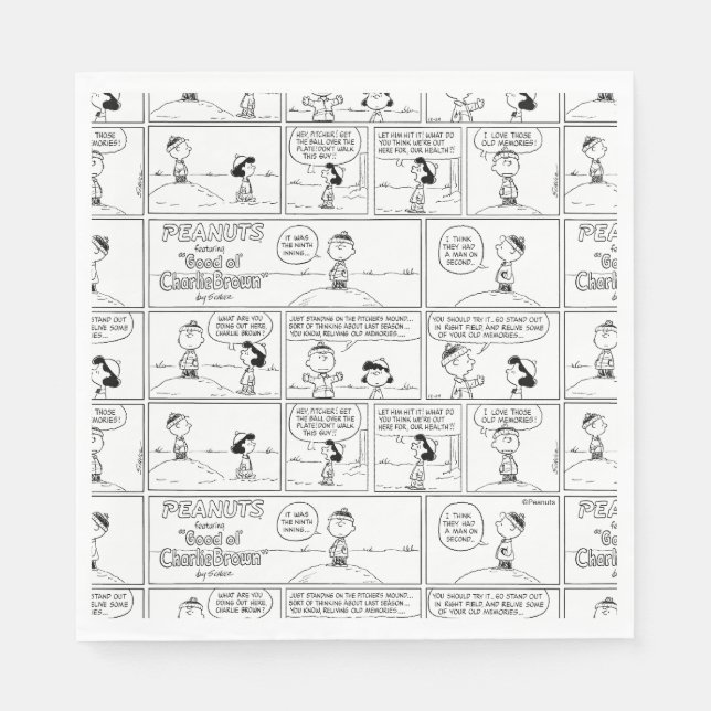 Charlie Brown's Memories At The Pitcher's Mound Napkins (Front)
