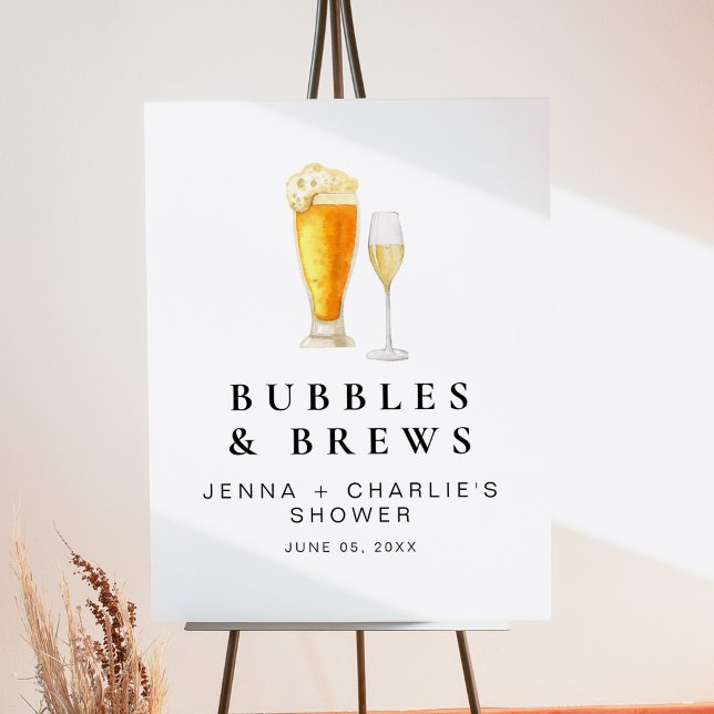 CHARLIE Bubbles & Brews Couples Shower Welcome Foam Board (Creator Uploaded)