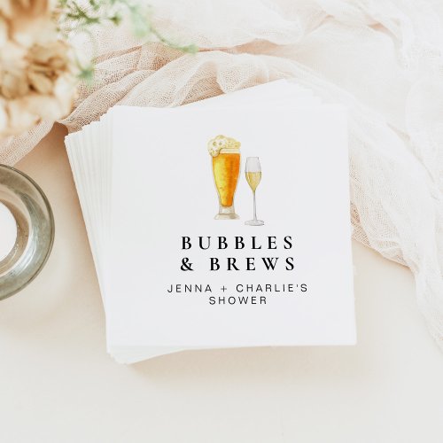 CHARLIE Bubbles  Brews Couples Shower Welcome Napkins