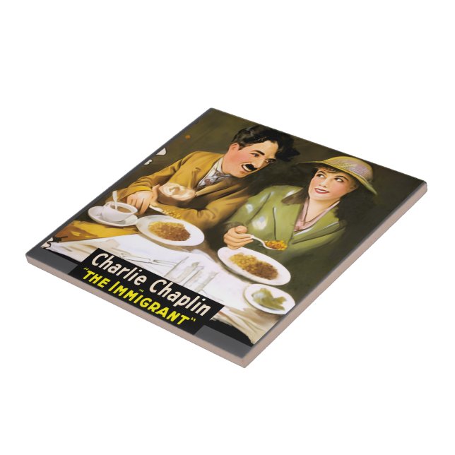 Charlie Chaplin/The Immigrant Ceramic Tile (Side)