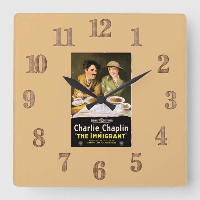 Charlie Chaplin/The Immigrant Wall Clock (Front)