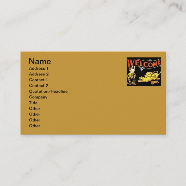 Charlie Chaplin Welcome Business Card (Front)