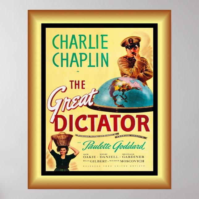 Charlie Chaplin's ~ The Great Dictator 1940 ~ Poster (Front)