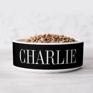 Charlie Classic Name Monogram Black Bowl