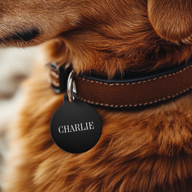 Charlie Classic Name Monogram | Black Pet ID Tag (Creator Uploaded)