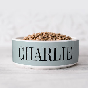 Charlie Classic Name Monogram   Light Blue Bowl