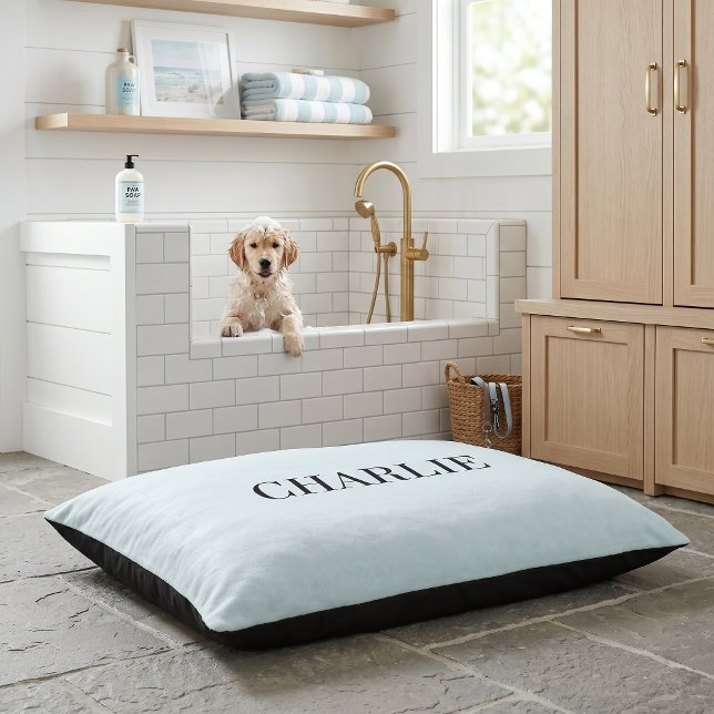 Charlie Classic Name Monogram | Light Blue Pet Bed (Creator Uploaded)