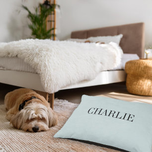 Charlie Classic Name Monogram   Light Blue Pet Bed