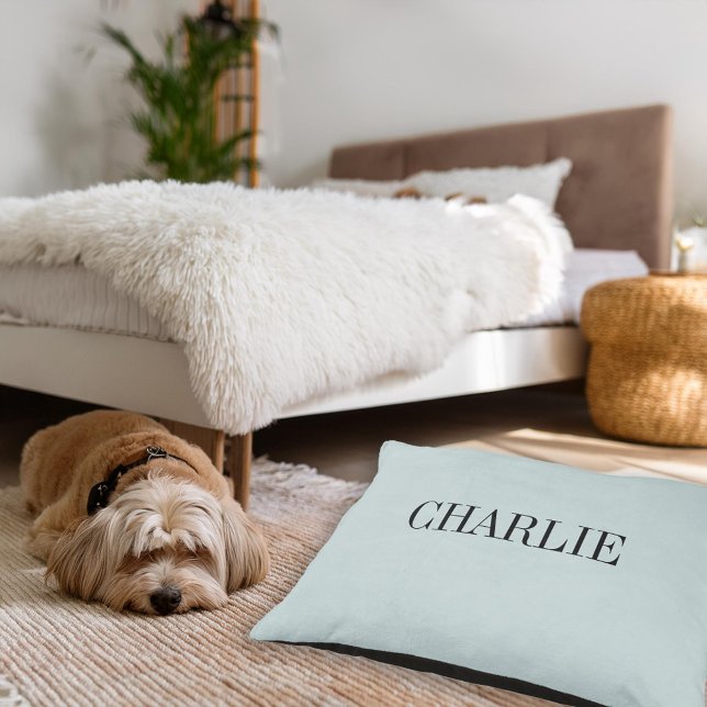 Charlie Classic Name Monogram | Light Blue Pet Bed (Creator Uploaded)