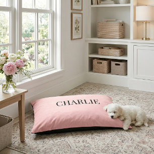 Charlie Classic Name Monogram Pink Pet Bed