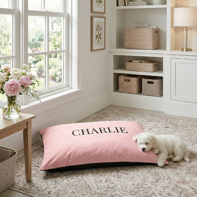 Charlie Classic Name Monogram | Pink Pet Bed (Creator Uploaded)