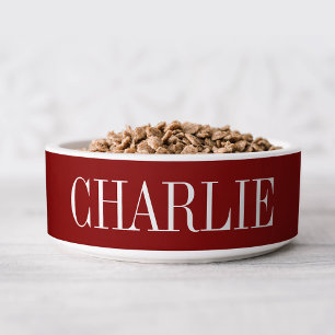 Charlie Classic Name Monogram Red Bowl