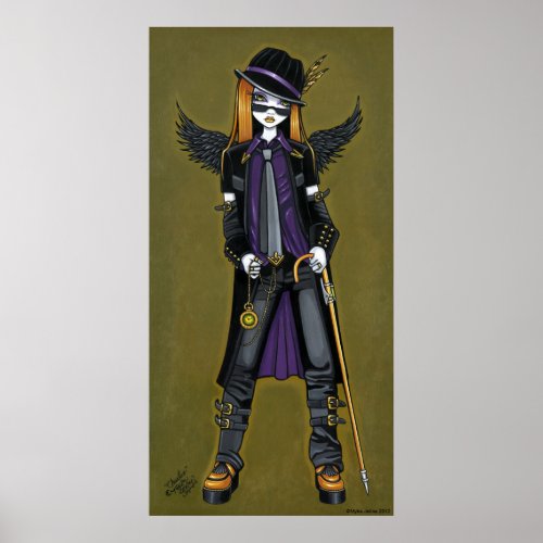 Charlie Hipster Steampunk Angel Poster