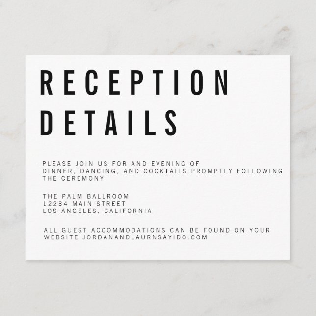 Charlie Minimalist Enclosure Card (Front)