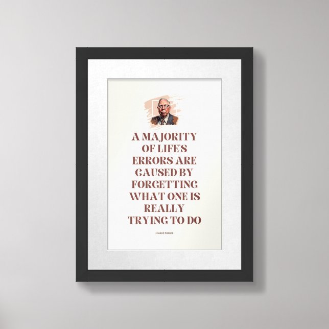 Charlie Munger Quote Framed Art (Framed Front)