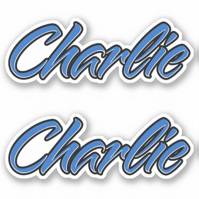 Charlie name blue sticker sticker sticker sticker (Front)