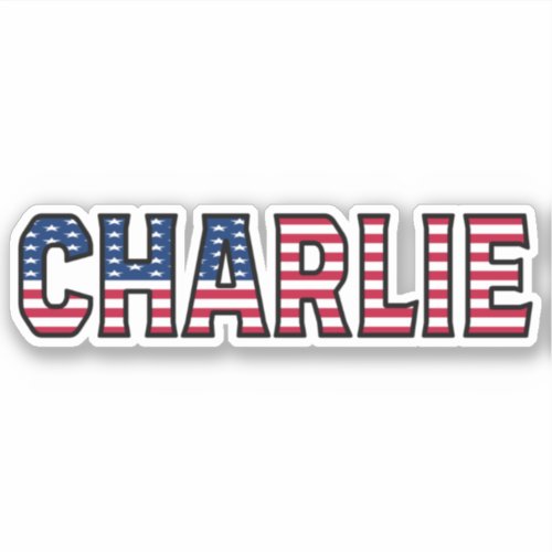 Charlie Name First Name USA Sticker Stickerset