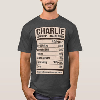 Charlie Nutrition Facts Name Nickname Alias Title T-Shirt