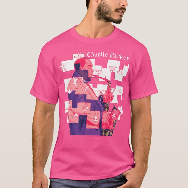 Charlie Parker Chasin The Bird Abstract Jazz Music T-Shirt (Front)