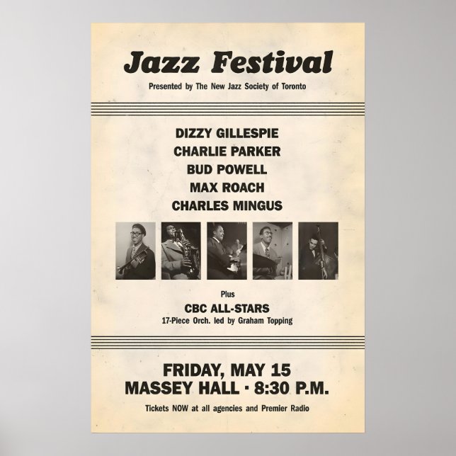Charlie Parker - Dizzy Gillespie jazz poster (Front)