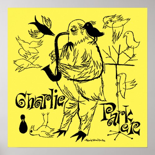 Charlie Parker Jazz Vintage Illustration Poster