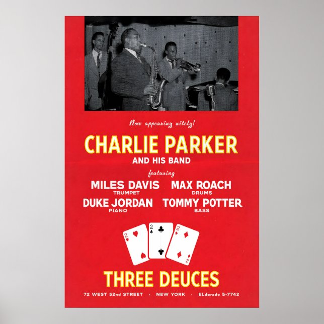 Charlie Parker - Miles Davis jazz poster - Three (Front)
