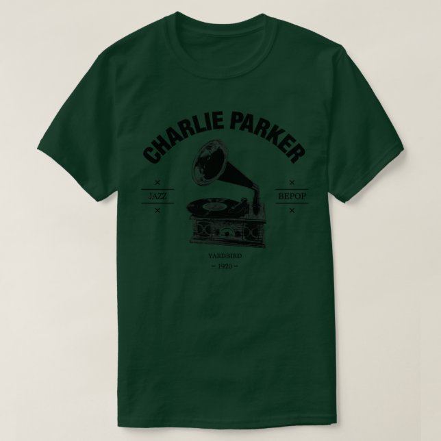 Charlie Parker Record Player Logo T-Shirt (Design Front)