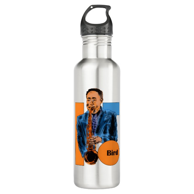 Charlie Parker Stainless Steel Water Bottle (Front)