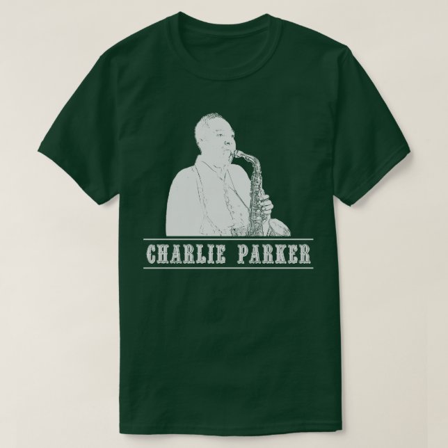 Charlie Parker white retro T-Shirt (Design Front)