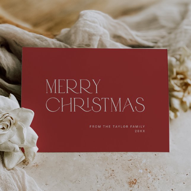 CHARLIE Red Easy Simple Family Merry Christmas Holiday Card (CHARLIE Red Easy Simple Family Merry Christmas Holiday Card)