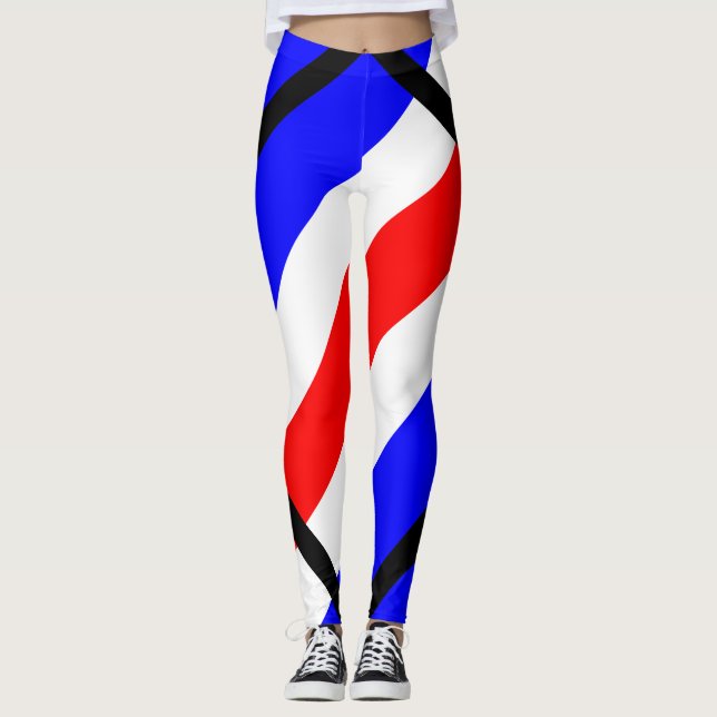 Charlie Red White Blue Leggings (Front)