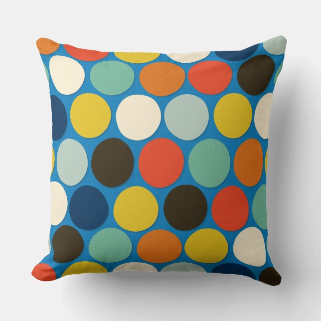charlie spot blue throw pillow (Front)