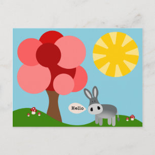 Charlie the Donkey Hello Card