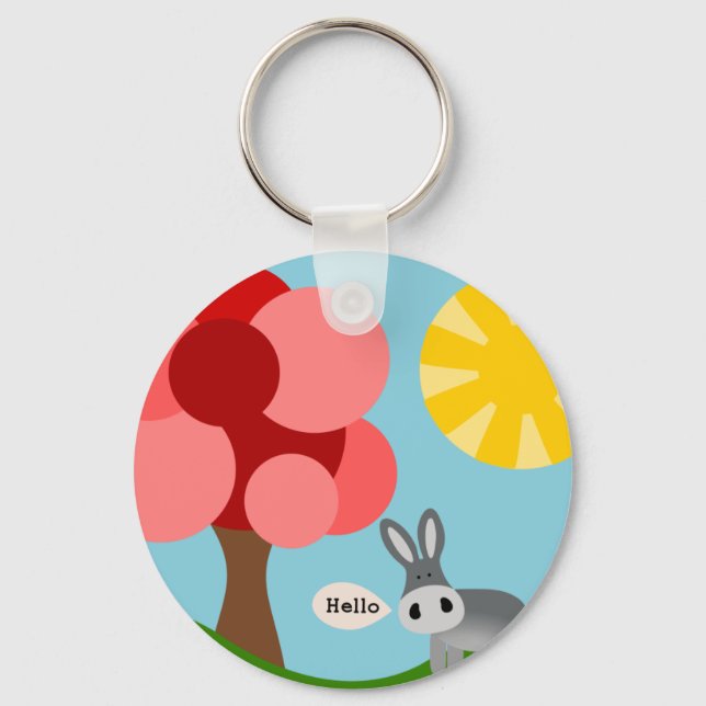 Charlie the Donkey landscape Keychain (Front)