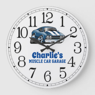 Charlie's 69 Muscle Car Large Clock