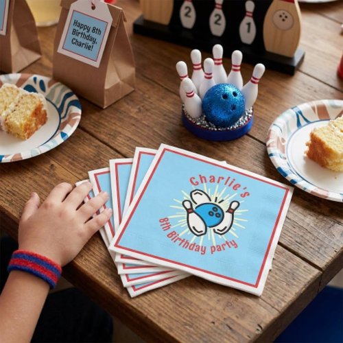 Charlie's 8th Birthday Bowling Party Napkins