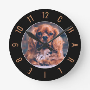 Charlie's Clock - Puppy Name Round Clock
