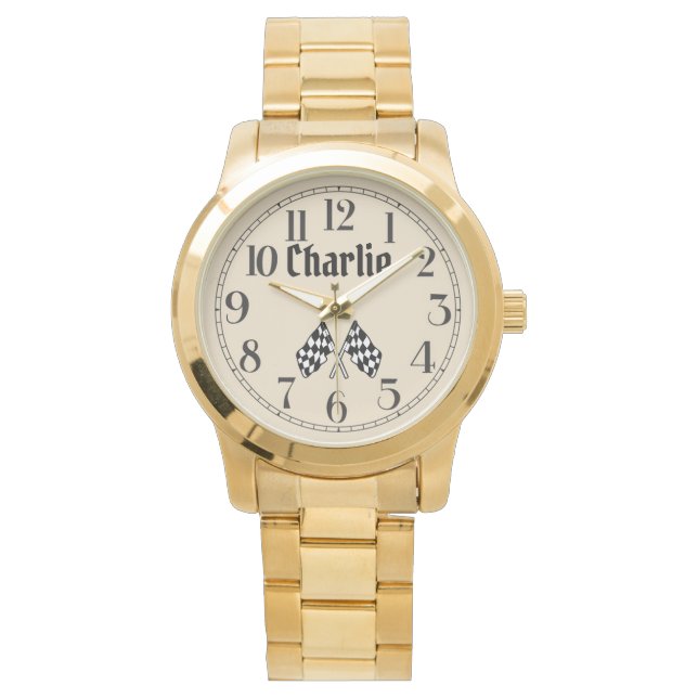 Charlie's Crossed Checkered Flags Watch (Front)